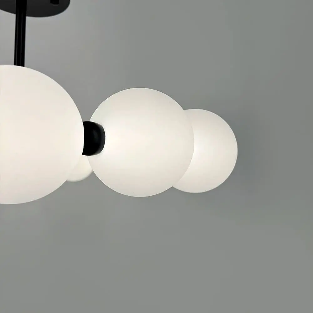 Потолочная черная люстра в виде кольца из полимерных шариков Ø 63 см Line F | Ст. 993-670 BK D120 - фото 6