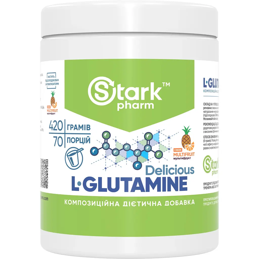 L-глутамін Stark Pharm Delicious Мультифрукт 420 г