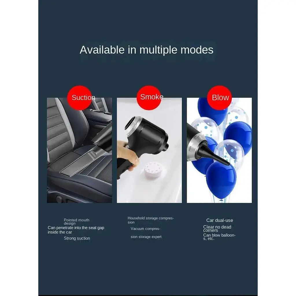 Бездротовий пилосос Grikey F3 портативний 2 в 1 два режими вдув/видув 120W Чорний (GK591) - фото 6