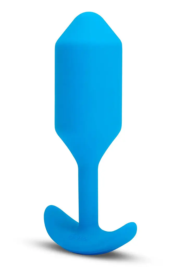 Анальная пробка B-Vibe Vibrating Snug Plug 3, 13.8 см (голубой) - фото 4