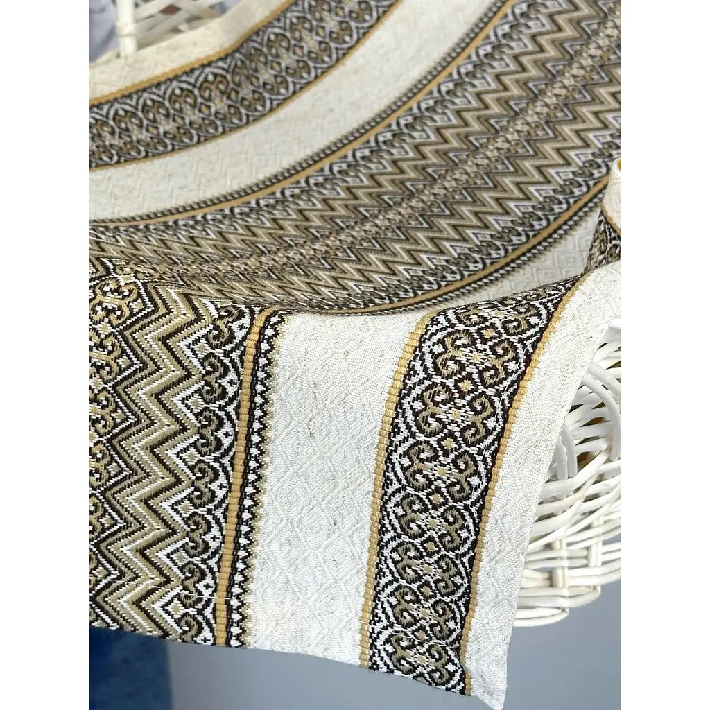 Комплект Пасхальная корзина Галичина белая полотенцем 70х30 см Рандеву коричневый и свеча - фото 7