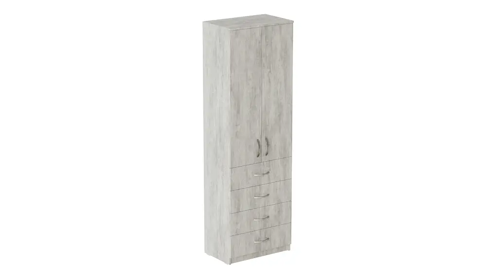 Шафа Анжело Ferrum-decor на 3 полиць з 2 дверима та 4 ящики 1900x600x380 ДСП Бетон 16 мм (FRD-104994) - фото 2