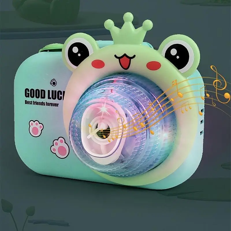 Фотокамера-генератор мильних бульбашок 9996 Children's camera Frog / Green - фото 4