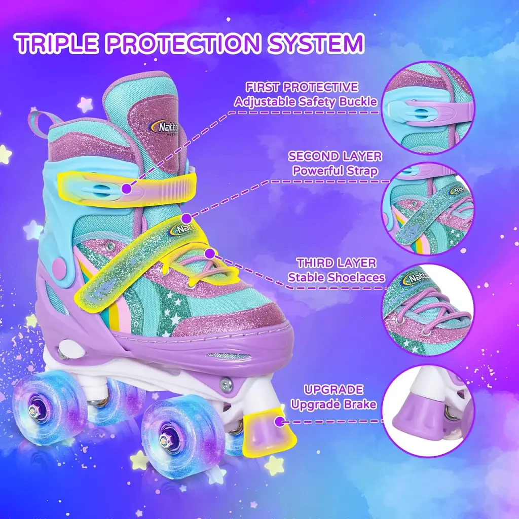 Роликові ковзани Nattork Cheery — Teal Purple - фото 7