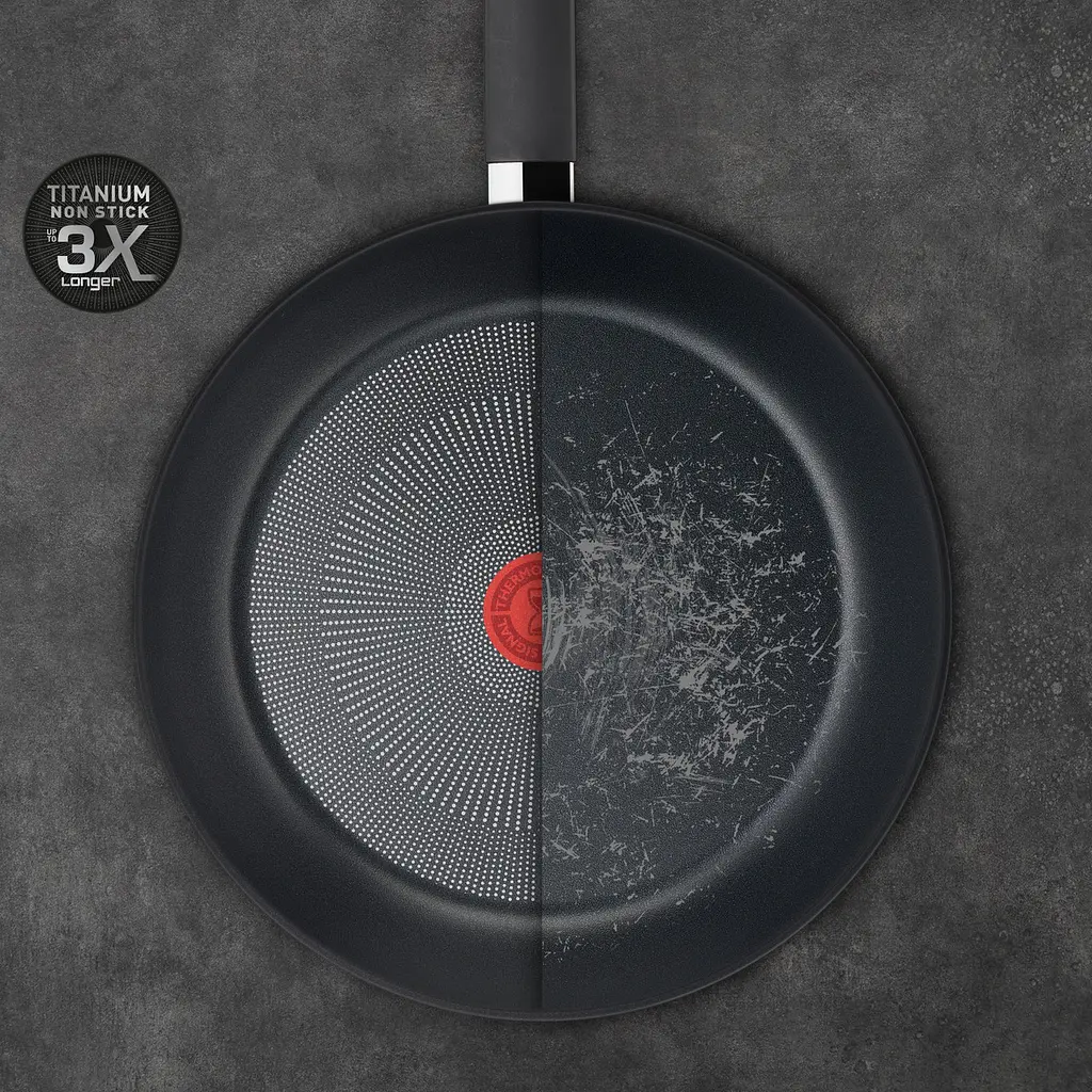 Сковорода WOK Tefal Titanium Force 3X, On 28 см (G3031932) з тришаровим титановим антипригарним покриттям Titanium 3Х - фото 10