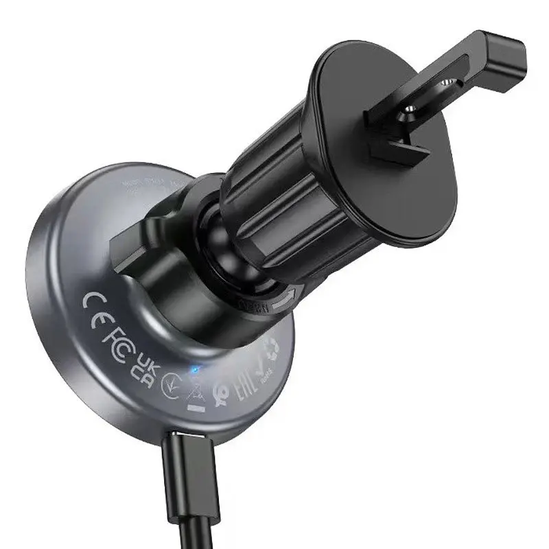 Автотримач BOROFONE BH211+ Wireless Charging 15W, кріплення на решітку, магніт, Black, Box - фото 3