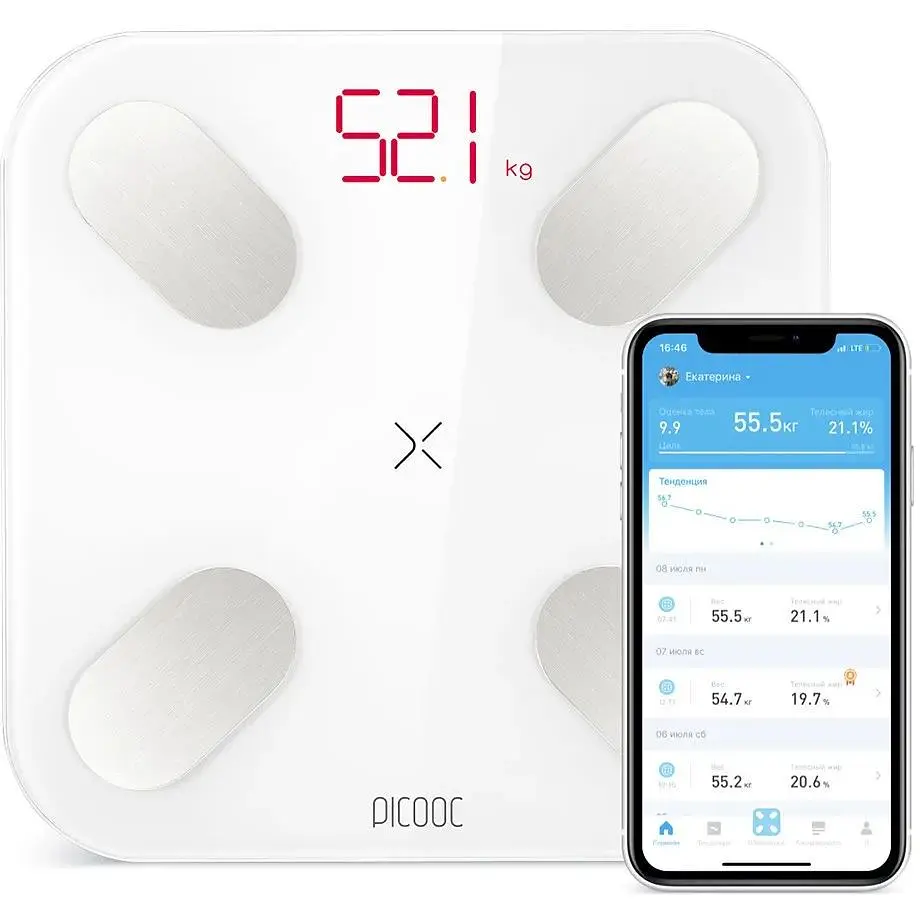 Разумные весы Picooc Mini Lite с Bluetooth 26х26 см - фото 4