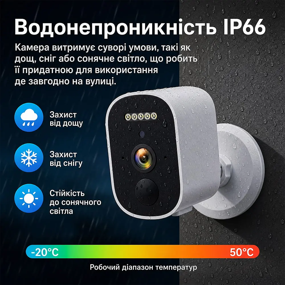 Автономна WiFi 2.4/5GHz IP-відеокамера 3Mp Light Vision VLC-03IB(CamHi) White, f=3.6mm, на акумуляторних батареях 4000mAh (75-00349) - фото 10