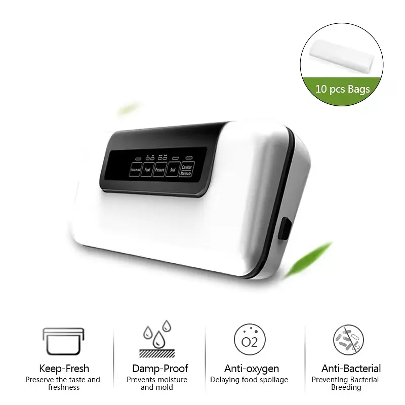 Вакууматор BioloMix Vacuum Sealer W300 для професійної якості та свіжості продуктів (Білий) - фото 2