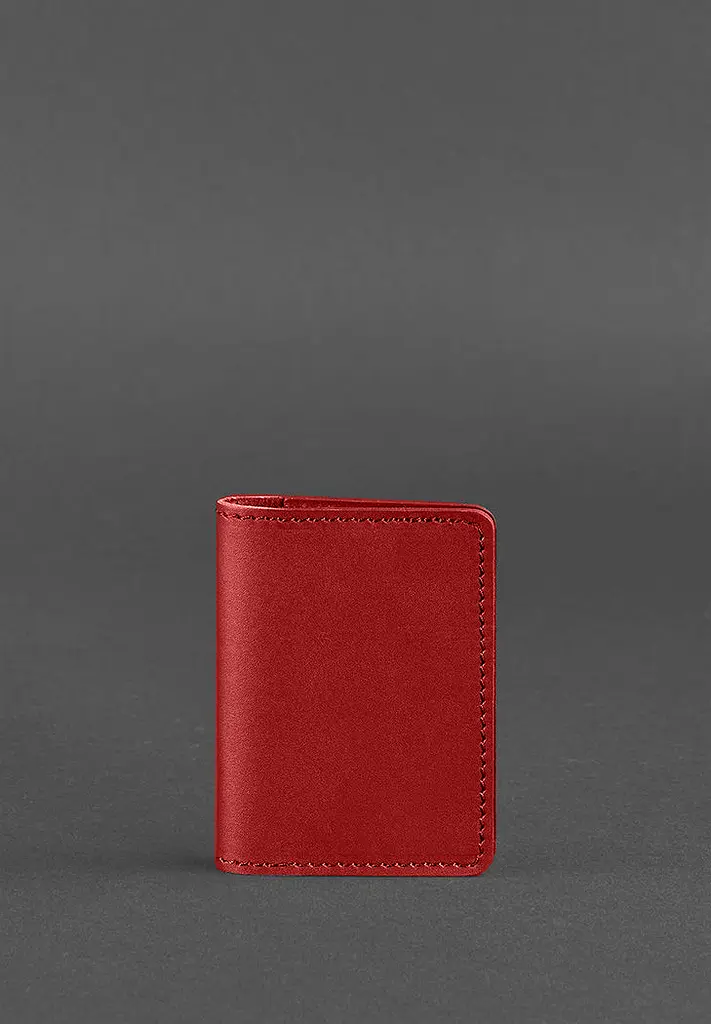 Женский кожаный кард-кейс (визитница) 6.0 красный - фото 2