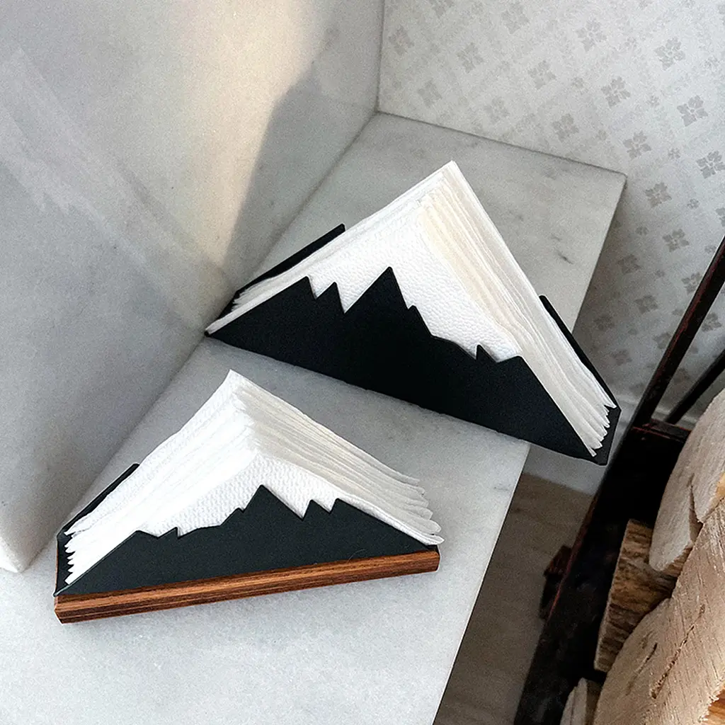 Серветниця металева Nice & Cozy Everest L для серветок 16,5х16,5 см з дерев'яною основою чорна - фото 5