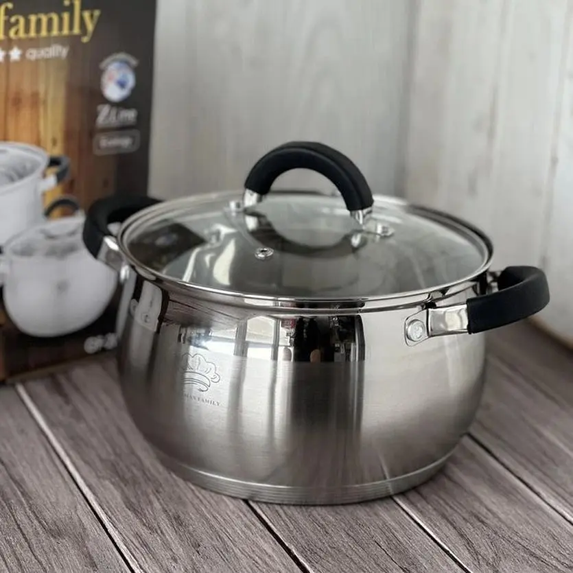 Набір каструль із нержавіючої сталі XPRO GF-2044 з термостійкими кришками (40373-GF-2044_1294) - фото 7