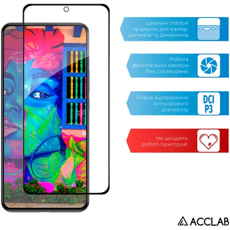 Скло захисне ACCLAB Full Glue Xiaomi 12T/12T Pro Black (1283126546402) - фото 5