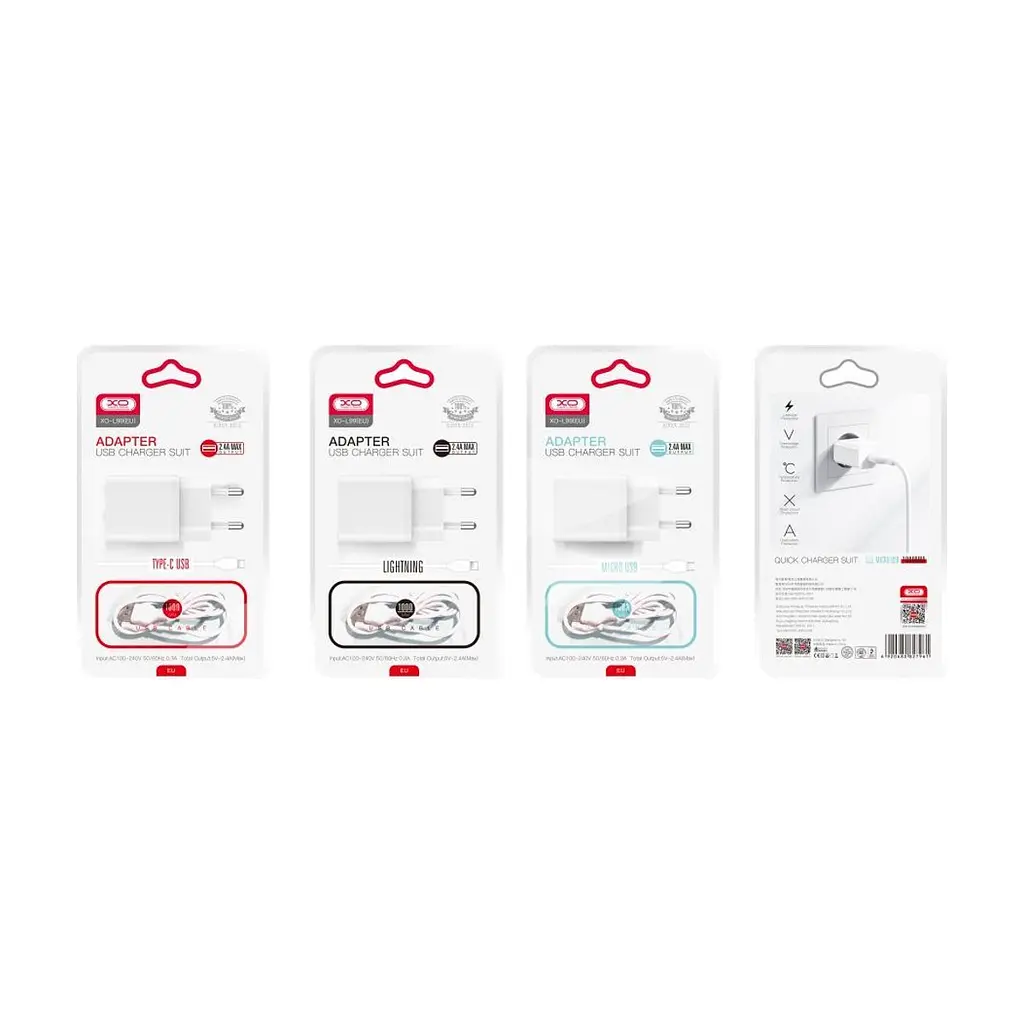 Зарядний пристрій XO L99 USB 12W + cable USB to Lightning white (L99-L-WH) - фото 4