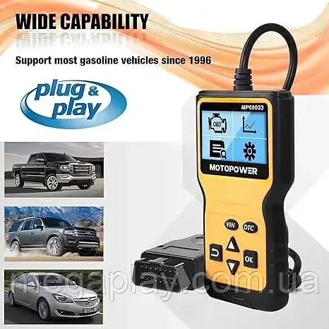 Автомобільний діагностичний сканер OBD2 MOTOPOWER MP69033 для читання та скидання помилок - фото 2