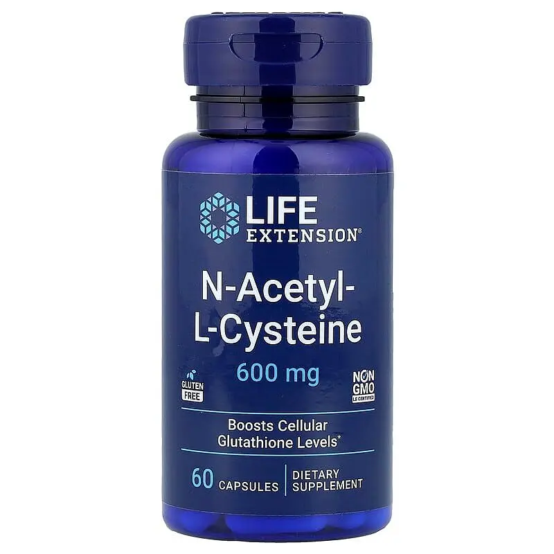 Амінокислота N-Acetyl-L-Cysteine 600 mg, 60 капсул Life Extension vit0004080