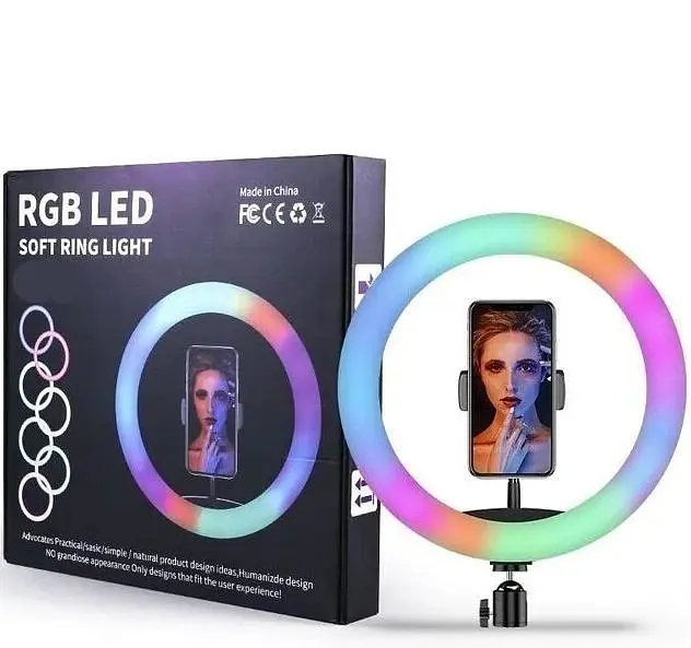 Кольцевая лед-лампа для студийного освещения LED лампа XD-260 26 см с пультом для фото и видео - фото 5