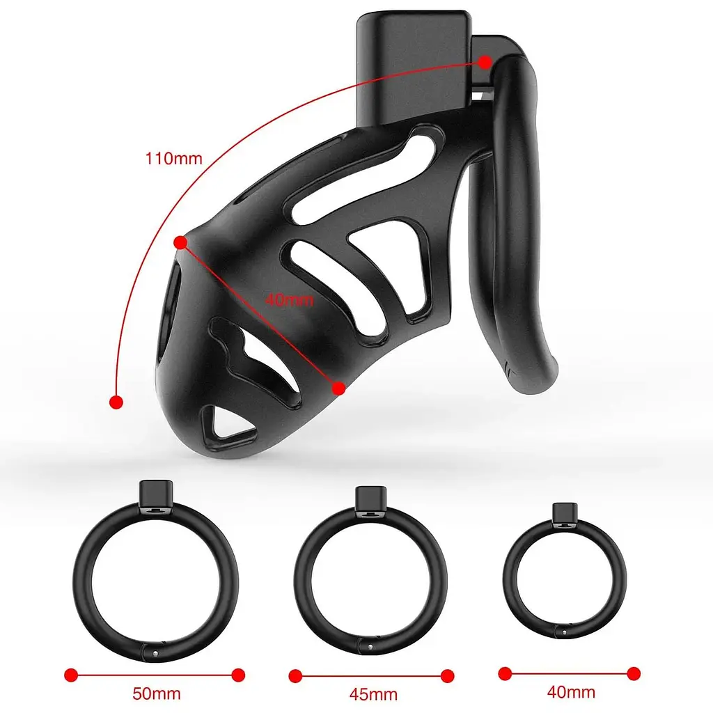 Клітка для пеніса Lockink Sevanda Plastic Penis Chastity Cage - Black - фото 6