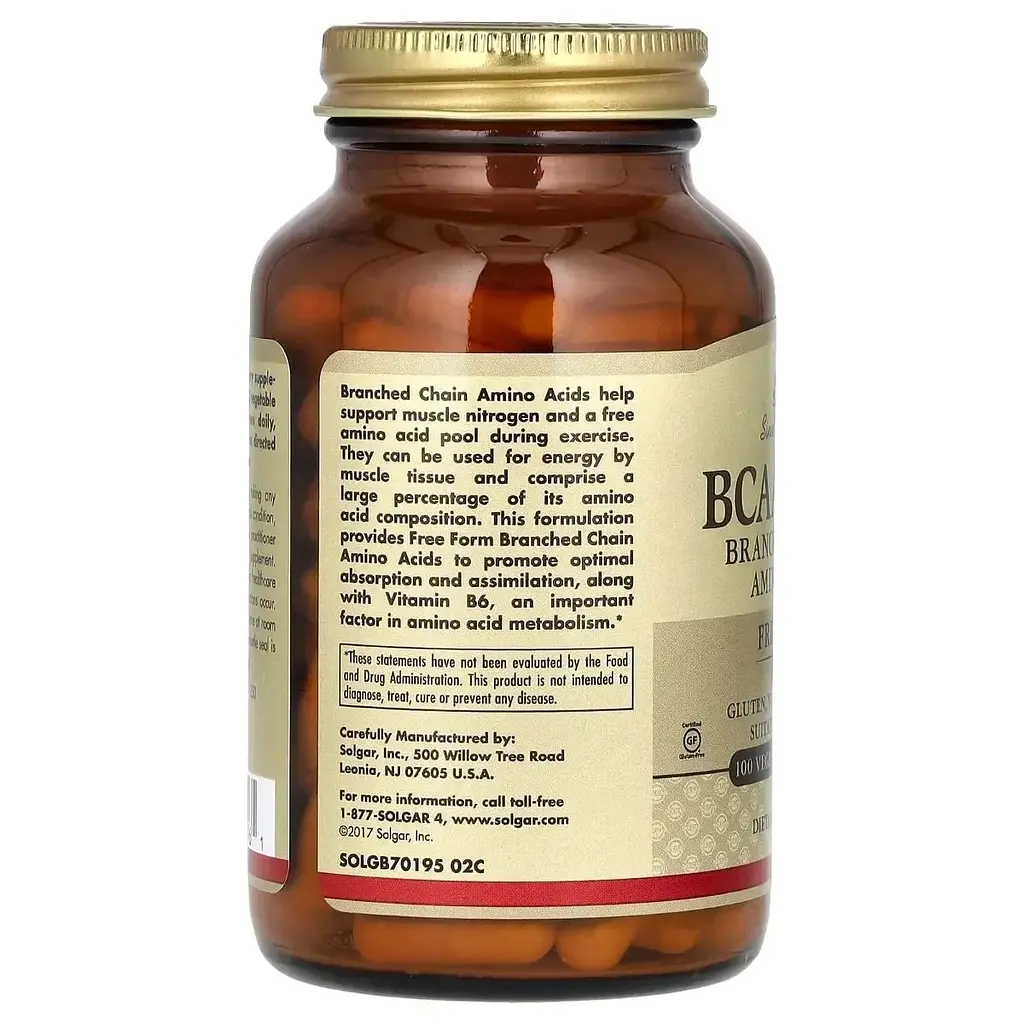 Амінокислоти BCAA плюс Solgar 100 капсул - фото 2