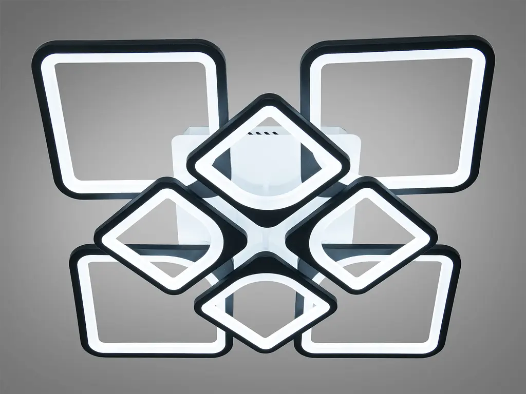 Потолковая светодиодная люстра смарт светильник с пультом, 135W, черный - фото 2