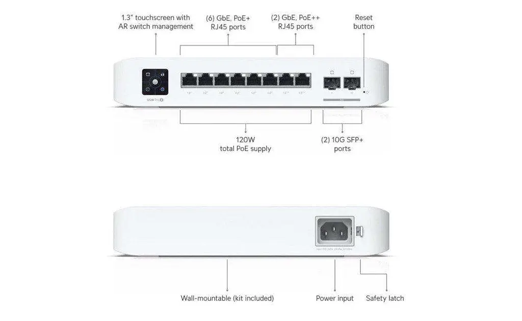 Комутатор керований рівня 3 Ubiquiti Pro 8 PoE (USW-PRO-8-POE) - фото 4