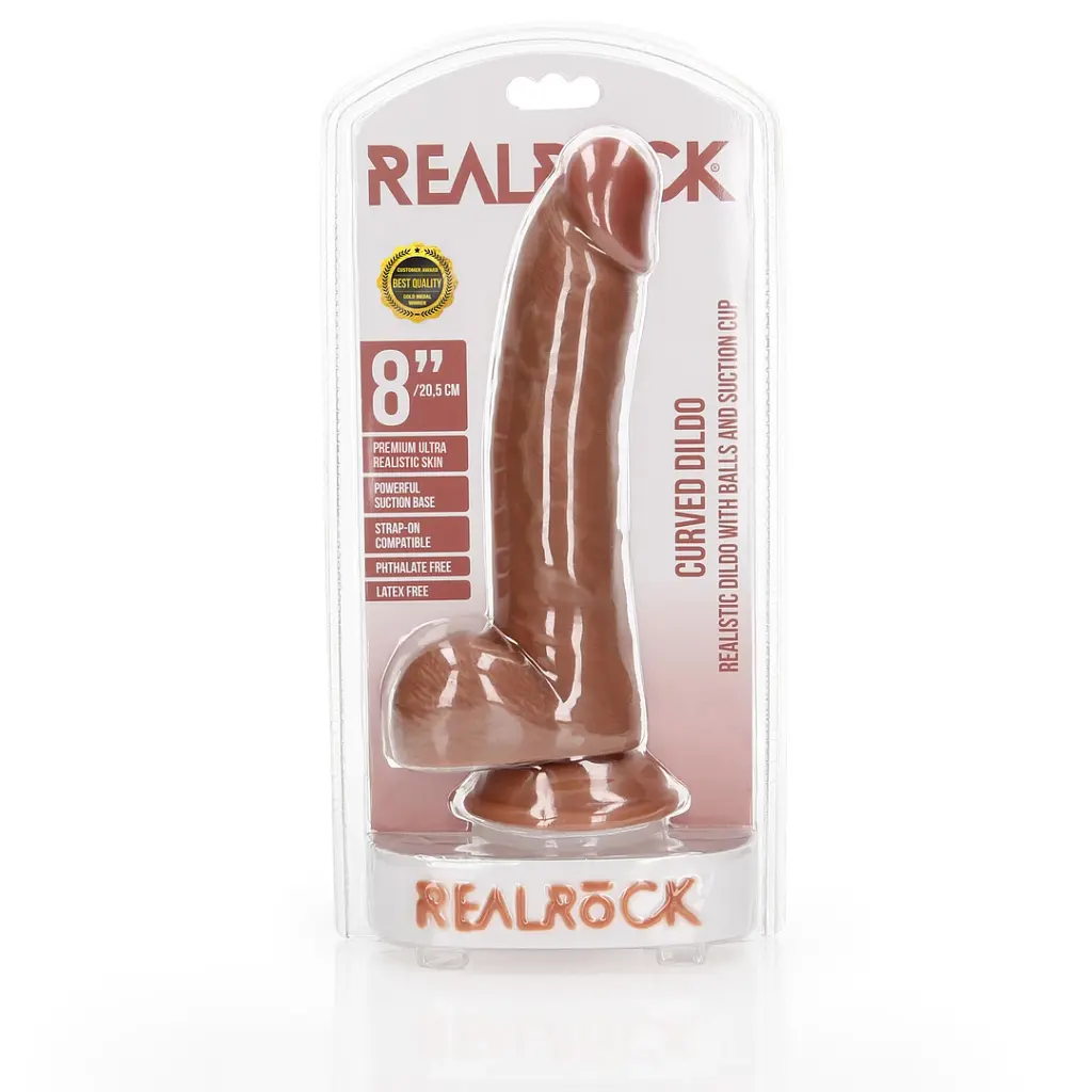 Фалоімітатор RealRock Straight Realistic 8" 23 см (бежевий) - фото 6