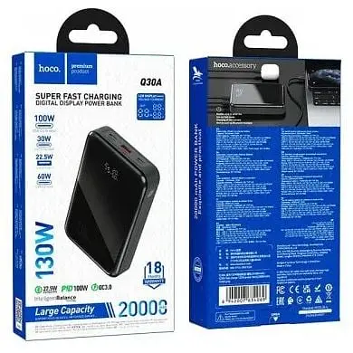 Внешний аккумулятор Hoco Q30A 20000mAh 130W черная 6942007634069 - фото 9