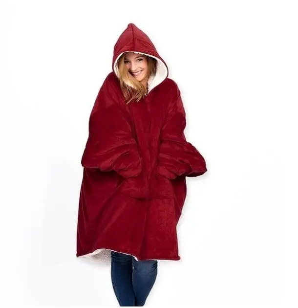 Плед-Толстовка з капюшоном і рукавами Huggle Hoodie Blanket 3-в-1 Унісекс • Теплий худі + Зігріваючий ковдру + Домашній халат - фото 3