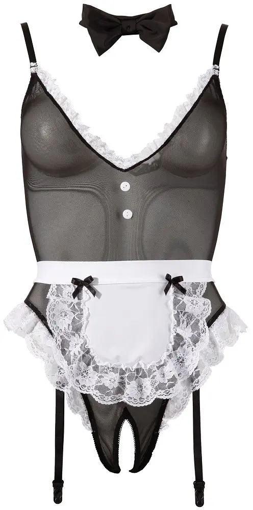 Костюм покоївки Cottelli Collection Costumes Maid Body L чорний - фото 3