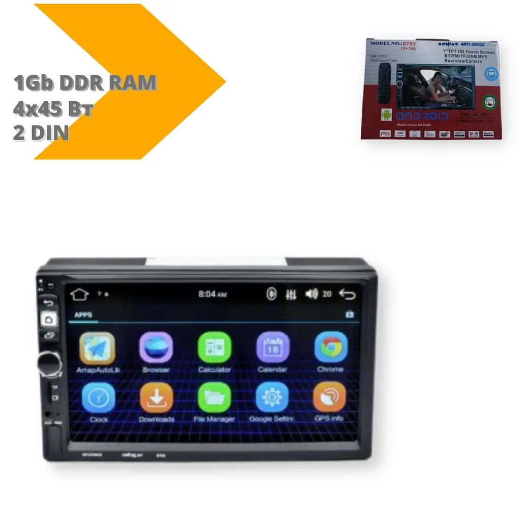 Магнитола Pioneer 8702 2din Android GPS + WiFi + 4 ядра черный (8702_3200) - фото 2