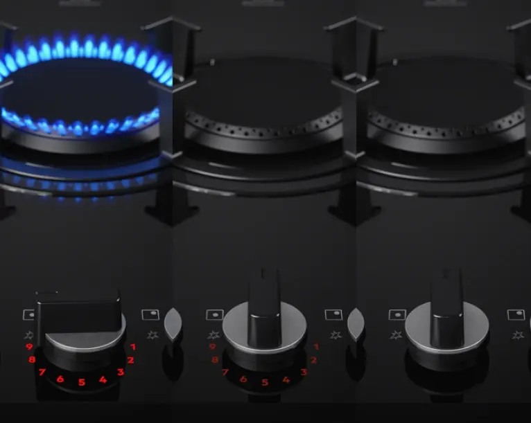 Варильна поверхня газова на склі Electrolux 60 см чугун електрон. керування Hob2Hood чорний - фото 4