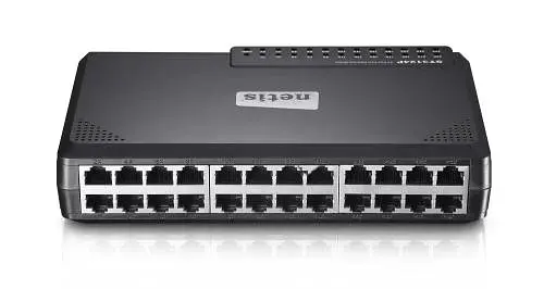 Комутатор Netis NIST3124P, 24x10/100 Mb/s, 2хSFP пластиковий корпус, некерований