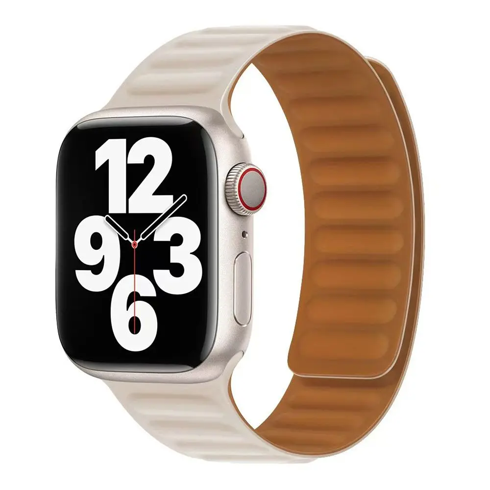 Магнітний ремінець Magnetic Soft Touch Apple Watch 49/Watch 45/Watch 44/Watch 42mm Starlight (37202_3610732)
