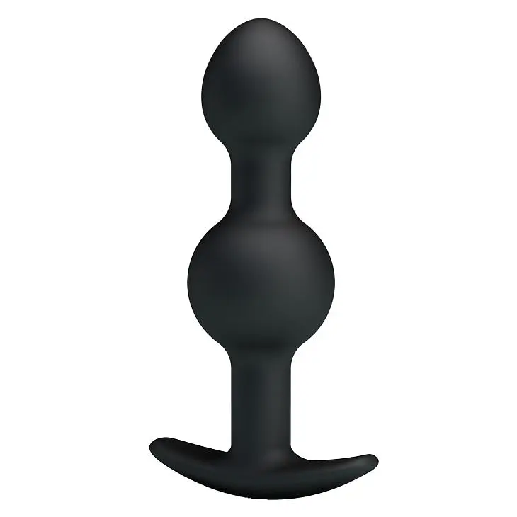 Анальна пробка зі зміщеннями центрів ваги Pretty Love silicone Anal balls Black, 10,4х2.2-2.6 см, чорний - фото 7