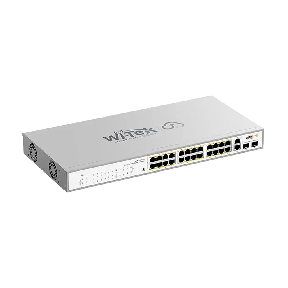 PoE-комутатор 28-портовий керований Wi-Tek WI-PCES328GFH гігабітний 24x1000Mbps PoE+, 2x1000Mbps Uplink, 2xSFP, 235W, Cloud, ONVIF (73-00255) - фото 3