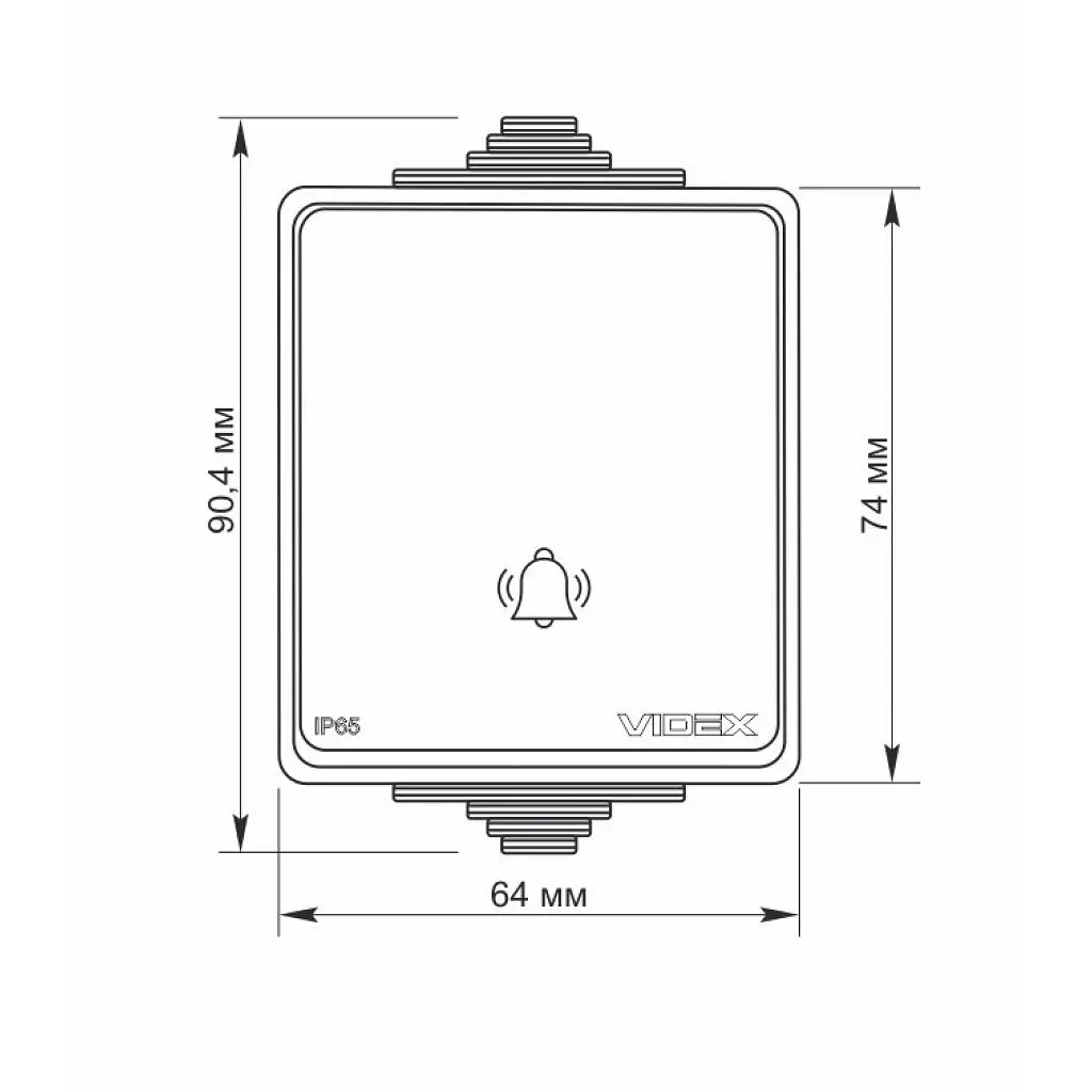 Кнопка дзвінка Videx VIDEX BINERA IP65 Кнопка звонка серая (VF-BNW11DB-G) (VF-BNW11DB-G) - фото 4