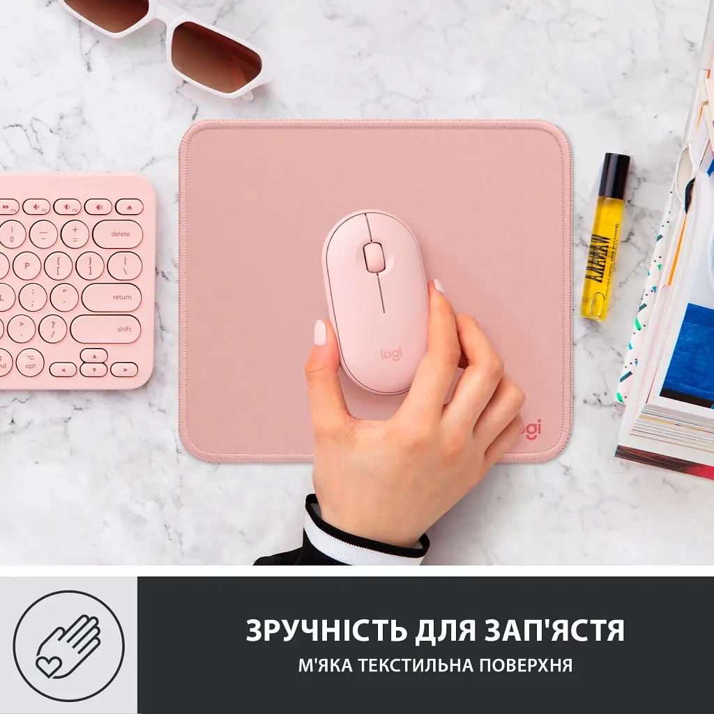 Килимок для мишки Logitech Mouse Pad Studio Series Darker Rose (956-000050) - фото 6