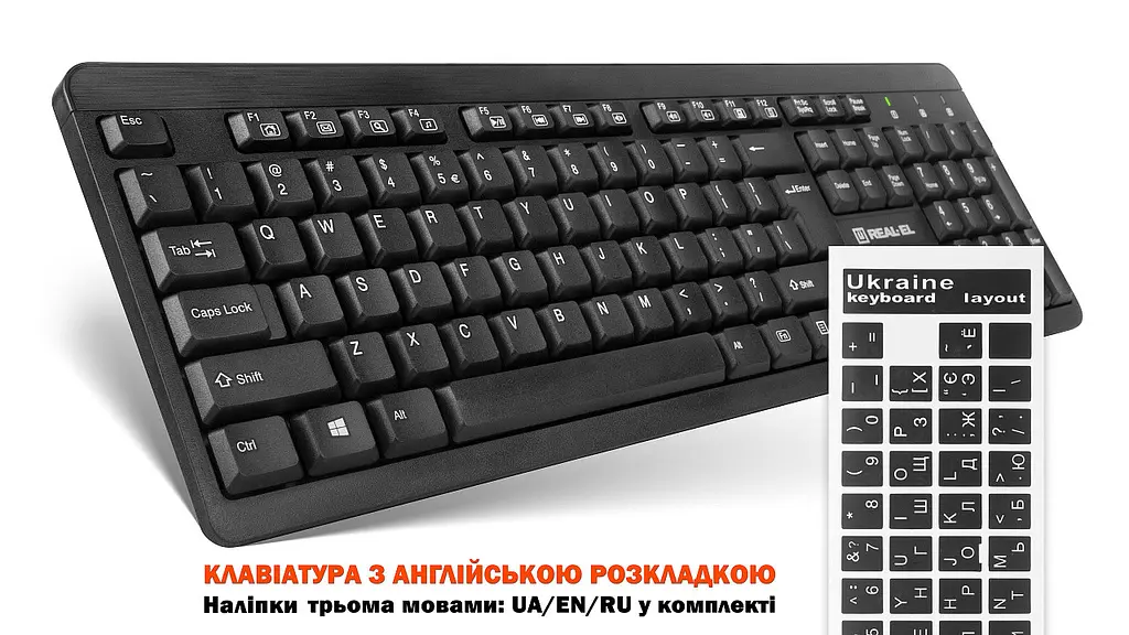 Комплект (клавіатура, миша) REAL-EL Standard 504 Kit Чорний (EL123100037) - фото 4
