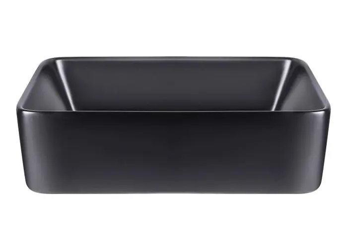 Комплект Qtap Tern: Раковина накладная прямоугольная 480х370х135 мм Matt Black + Донный клапан PU03 (QT172074MBMBN47300) - фото 2