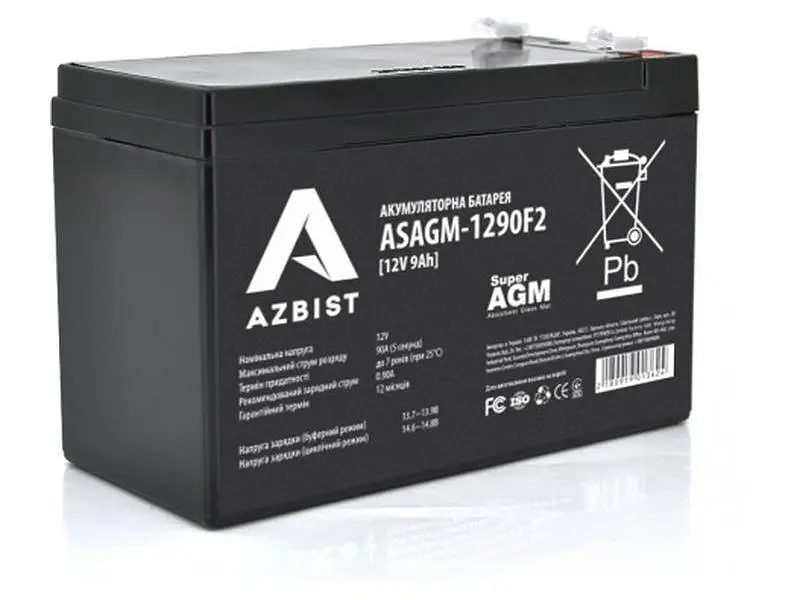 Акумулятор для ДБЖ/інвертора Azbist ASAGM-1290F2