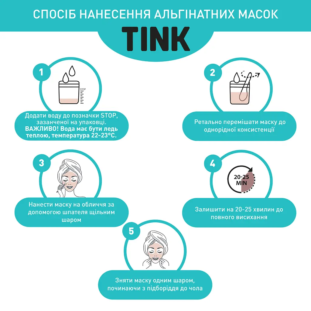 Альгінатна маска Tink Томат-Пептиди Відновлююча 15 г - фото 6