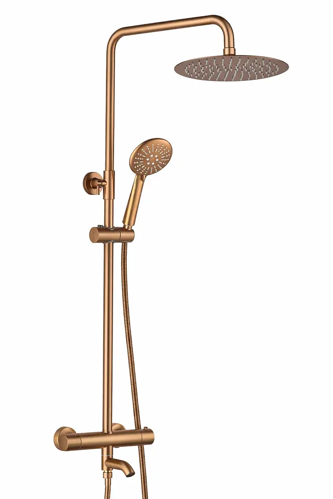 Душова система з термостатом і виливом VBI Milano brushed copper VBI-050111BC