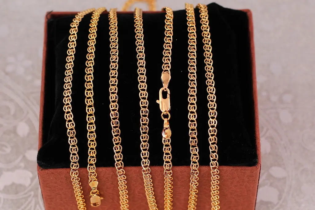 Цепь Xuping Jewelry двойной лав 60 см 3.5 мм золотистая