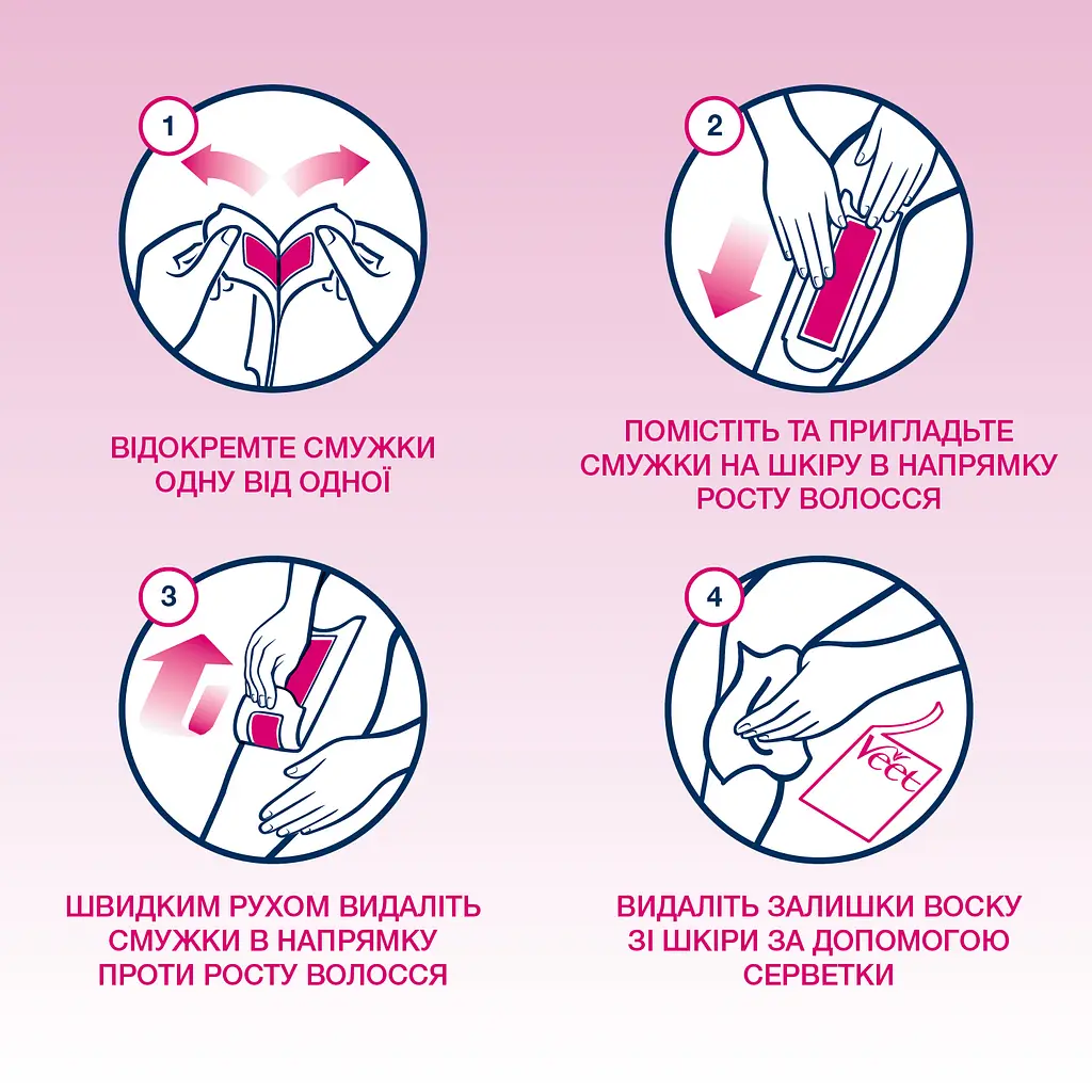 Восковые полоски для депиляции Veet Easy-Gelwax для нормальной кожи 12 шт. (3170715) - фото 3