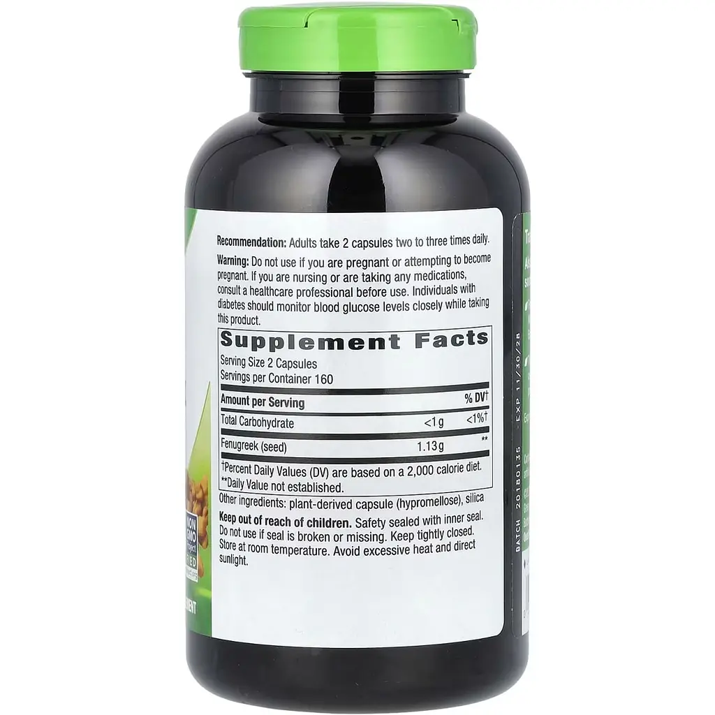 Пажитник Nature's Way Fenugreek Seed 1130 мг 320 капсул - фото 2