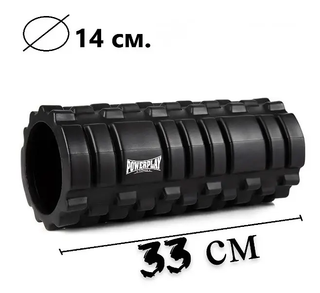Набір для масажу та йоги PowerPlay PP_4096 (Ролик 33*14 + 2-ва мячі) Black + гумка 11 кг (PP_4096_Black) - фото 8