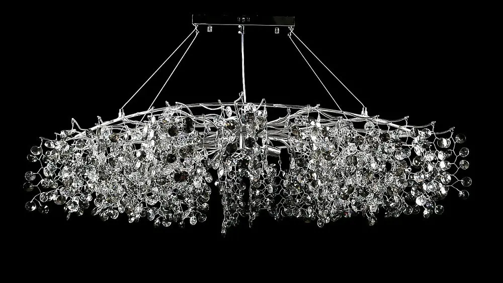 Люстра кришталева Splendid Ray L02/L1200x60/12 (CH), 12 ламп, E14, хром, висота 55-115 см, діаметр 120 см - фото 2