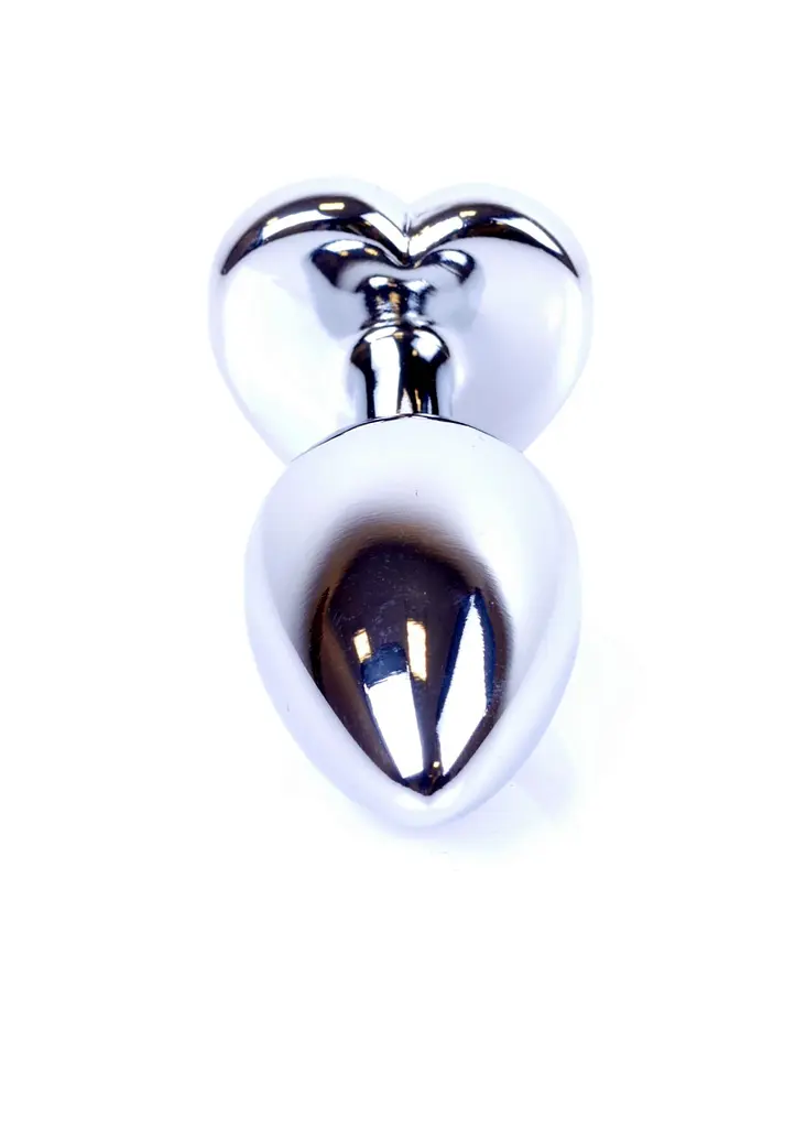 Анальна пробка - Jewellery Silver Heart Plug Black - фото 6