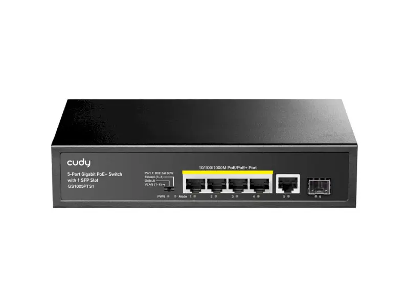 Комутатор CUDY GS1005PTS1 некерований - фото 2