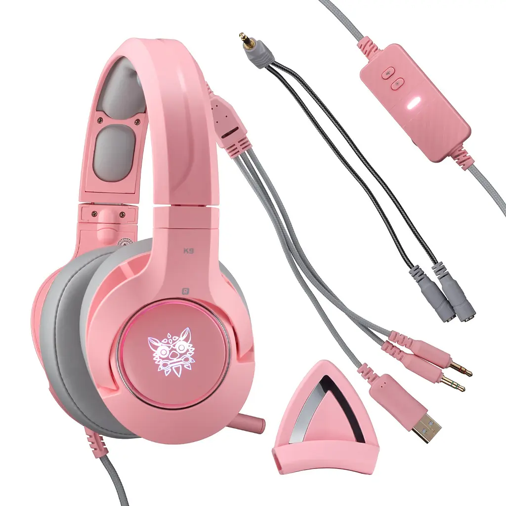 Навушники Onikuma K9 Cat Ear 7.1 рожеві - фото 3